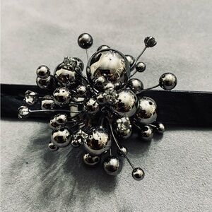 Elegant rare Silver black Valentino Garavani  belt buckle.